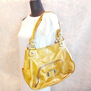 B. Markowsky Women's Mustard Yellow Leather Satchel